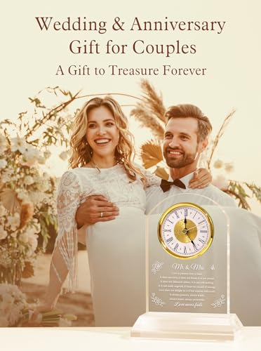 Mr & Mrs Keepsake Clock for Couples - Romantic Wedding Anniversary Gift
