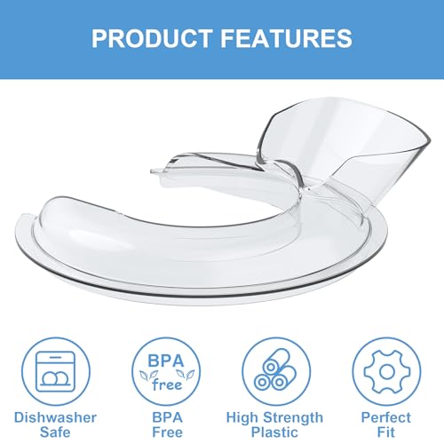 Pouring Shield Splash Guard for 4.5-5QT Tilt-Head Stand Mixer Bowls