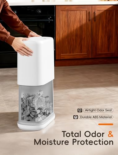 Dog Proof Small Bathroom Trash Can with Lid Slim Waste Basket 3.1 Gal