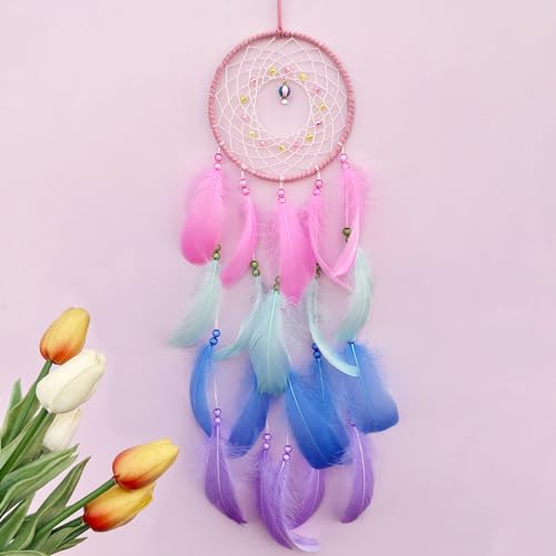 Handmade Colorful Feather Dream Catcher Wall Hanging Home Decor