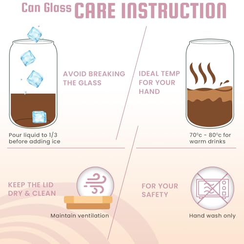 Nurforta C - MAMA 16 Oz Glass Coffee Mug with Leak-Proof Bamboo Lid - Mother's Day Gift