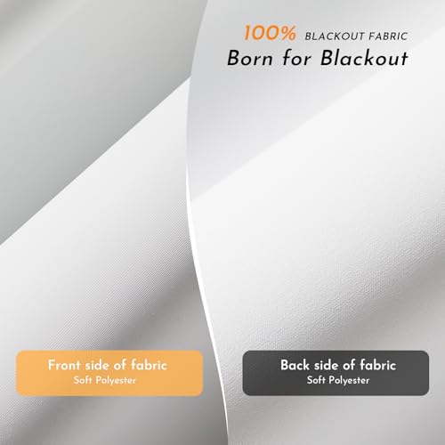 Cordless Blackout Roller Blinds with Valance - 46"W x 72"H, UV Protection & Thermal Insulation