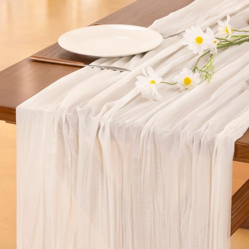 Ivory Cheesecloth Table Runner 10ft Fall Boho Wedding Home Decor