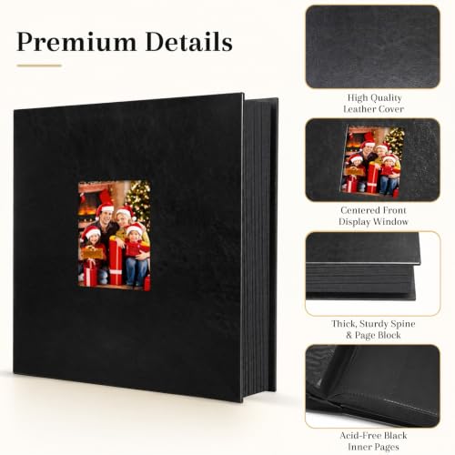 Large Capacity 4x6 Photo Album, 1000 Photos, Leather Cover with Window