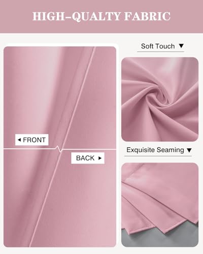 3-Piece Pink Blackout Curtain Set with Valance & Tiers, 27x36