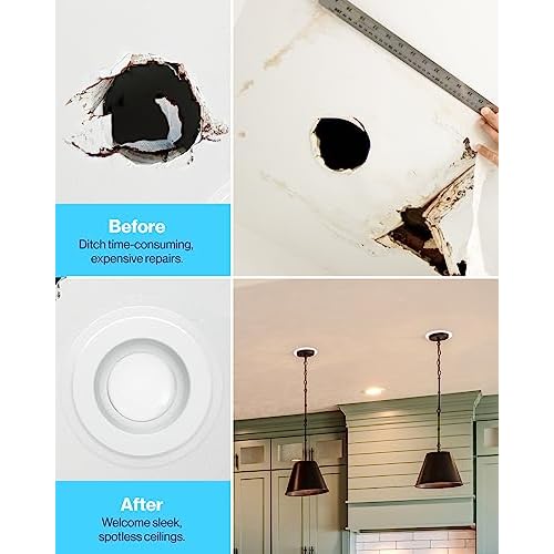 Sunco 12 Pack Goof Rings for 6 Inch Recessed Lights, Flush Mount White Can Light Trim Ring Cover, Outer Diameter 8.6 Inch, Inner Diameter 6.2 Inch, Paintable Surface, Matte Finish.