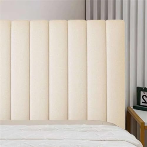 Stretch Velvet Headboard Slipcover for Queen King Bed - Dustproof Protector, Ivory, 59.1in