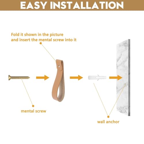 10 PCS Boho PU Leather Curtain Rod Holders – 9.8 Inch Wall Hanging Straps