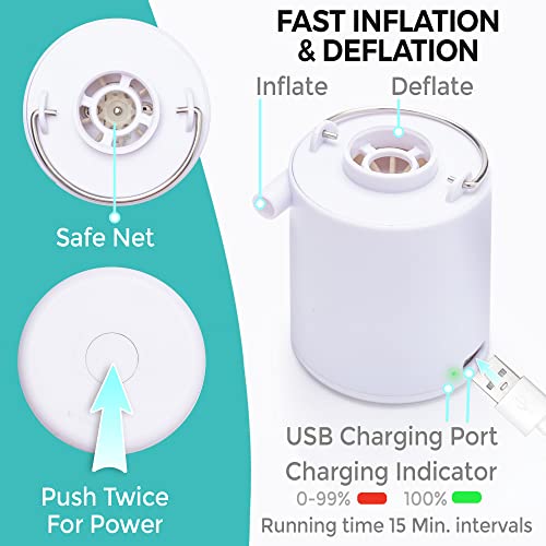 Mini Portable Air Pump for Inflatables - USB Rechargeable Inflator