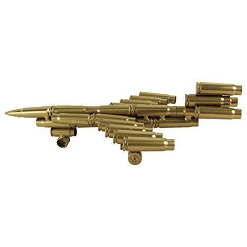 Military Jet Airplane Model Made from Bullet Shell Casings 9-Inch Gold
