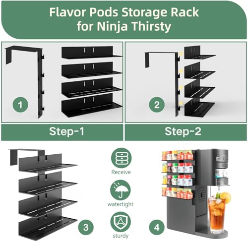 20-Capacity Flavor Pod Storage Rack for Soda Maker, Metal Organizer