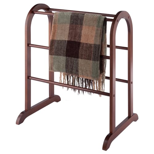 6-Rung Wood Quilt Rack - Antique Walnut Blanket Stand
