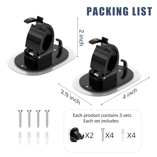 2 Pack No Drill Curtain Rod Brackets, Adhesive Heavy Duty Wall Hooks