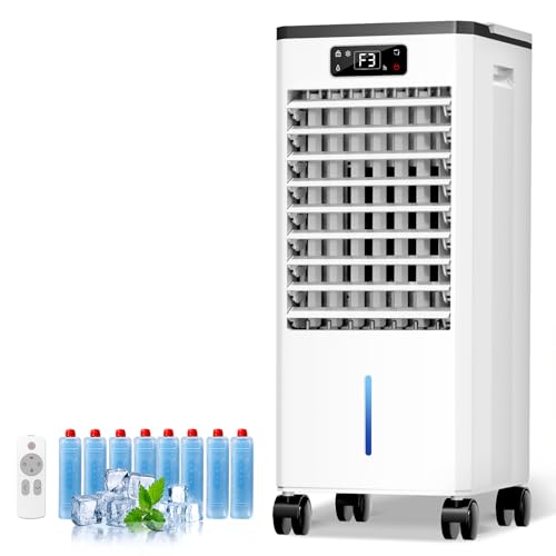 Portable Evaporative Air Cooler 4-in-1 Swamp Cooler with 2-Gallon Tank and Remote