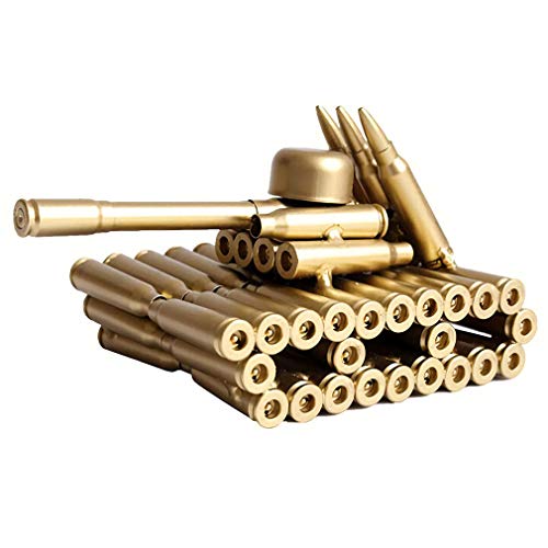 Handmade Metal Bullet Shell Casing Army Tank Sculpture Desk Decor