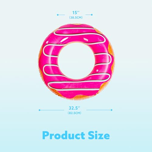 JOYIN Donut Pool Float with Glitters 32.5¡± (3 Pack), Funny Tube Toys for Swimming Pool Party and Donut Party Supplies
