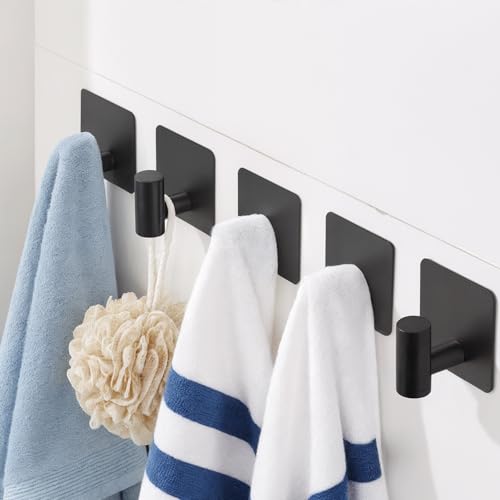 Heavy Duty Adhesive Hooks for Shower - Waterproof Stainless Steel, 2 Pack