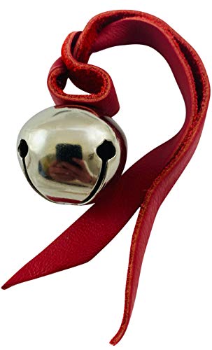 Believe Metal Sleigh Bell Christmas Ornament with Red Leather Cord