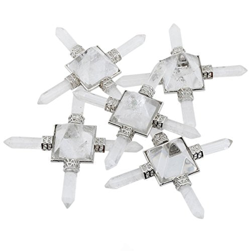 Clear Quartz Crystal Pyramid Generator for Reiki Meditation and Home Decor