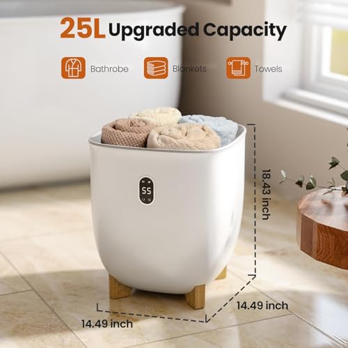 25L Large Towel Warmer Bucket with LCD Display and Auto Shut-Off