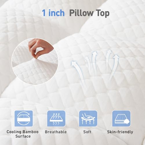 VALUXE 3 Inch Memory Foam Mattress Topper Twin XL - Dual Layer Cooling Gel Pad