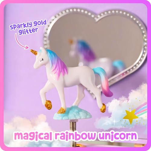 Musical Unicorn Jewelry Box for Girls with Spinning Figurine