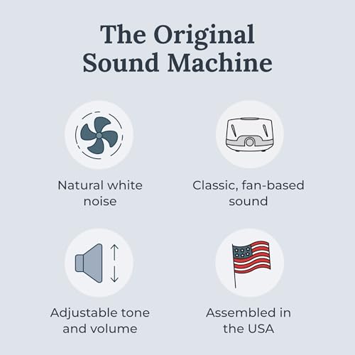Classic Fan-Based White Noise Sound Machine for Sleep & Privacy - White