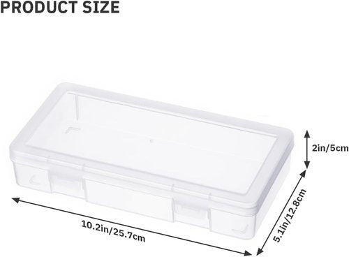 Medium Clear Storage Box 9-Pack | Stackable Containers with Snap-Tight Latch - 10” x 5” x 1.9” for Art Tools