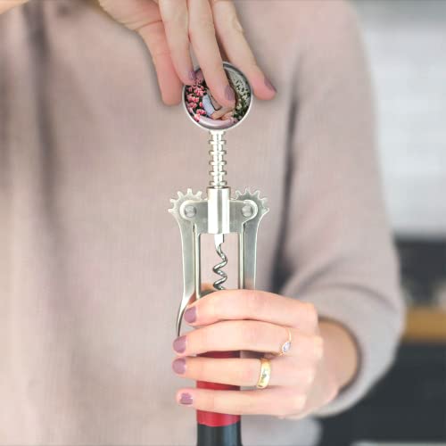 Ubjva Custom Photo Wing Corkscrew, Silver Zinc Alloy Wine Opener, 7in - One Size