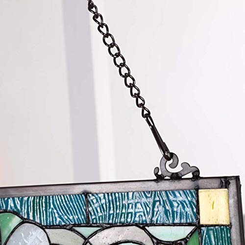 Victorian Tiffany Style Stained Glass Window Panel - 18" x 25"