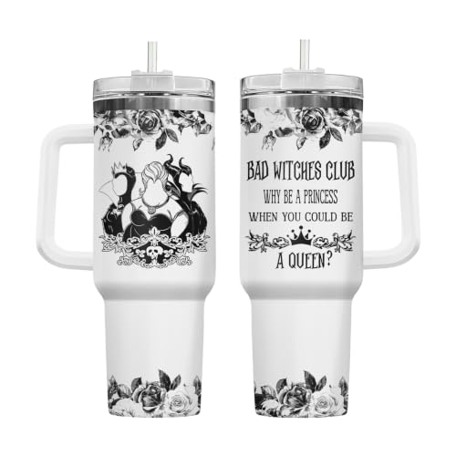 34HD Witch 40 oz Tumbler with Handle – Wichewhite Variation, Halloween Witch Cup