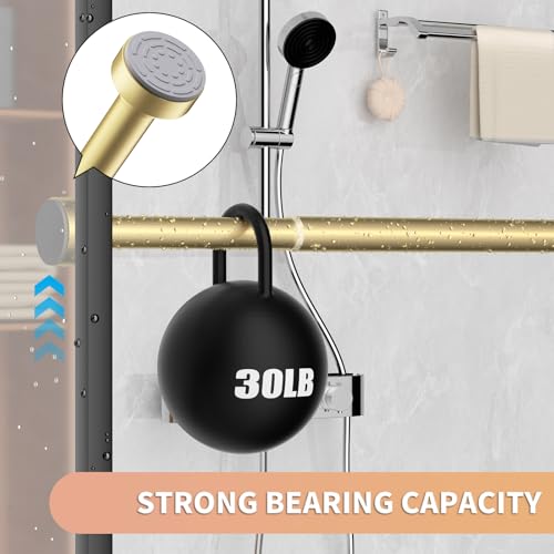 Emlaoe Gold Adjustable Shower Curtain Rod 34-66 Inch No Drill Tension