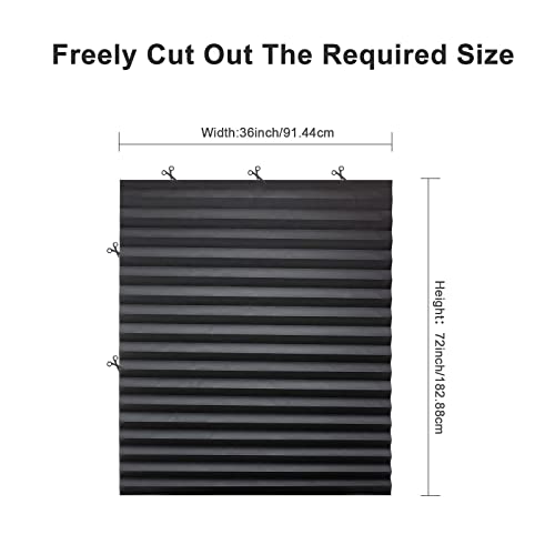 6 Pack Temporary Blackout Paper Shades, 36" x 72" Pleated Blinds