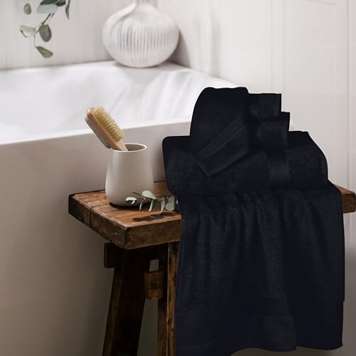 Belizzi Home Ultra Soft 100% Cotton 6-Piece Towel Set - Black