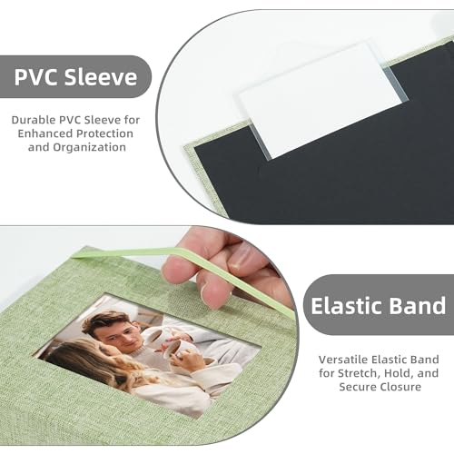 5x7 Fabric Photo Album with DIY Cover Window - Holds 52 Photos