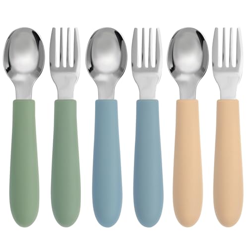 Toddler Utensils 6-Piece Stainless Steel Fork and Spoon Set