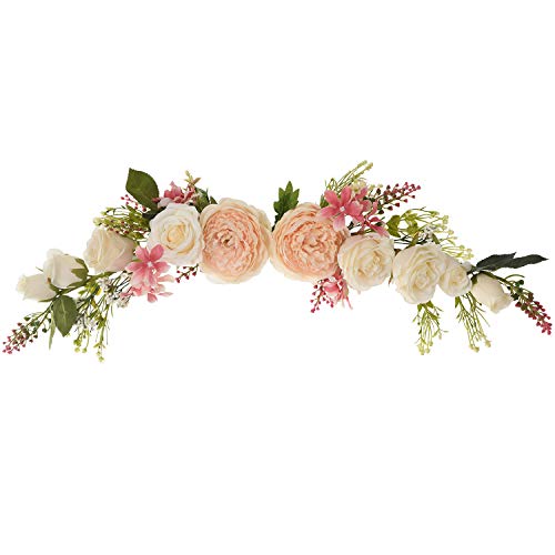 25-Inch Artificial Peony and Rose Flower Swag for Wedding and Home Decor