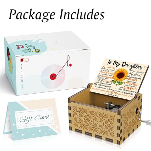 Hand-Carved Wooden Sunflower Music Box - You Are My Sunshine Gift