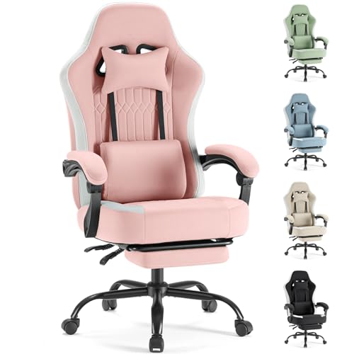 Ergonomic Gaming Chair with Footrest, Adjustable Lumbar Support & Headrest