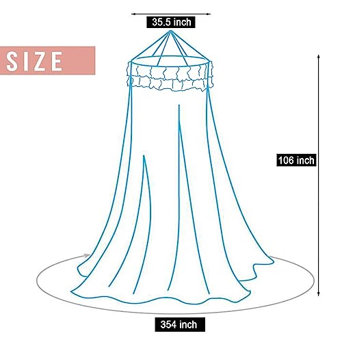 Mosquito Net Bed Canopy - Princess Dome Sheer Mesh Netting Curtain, Black