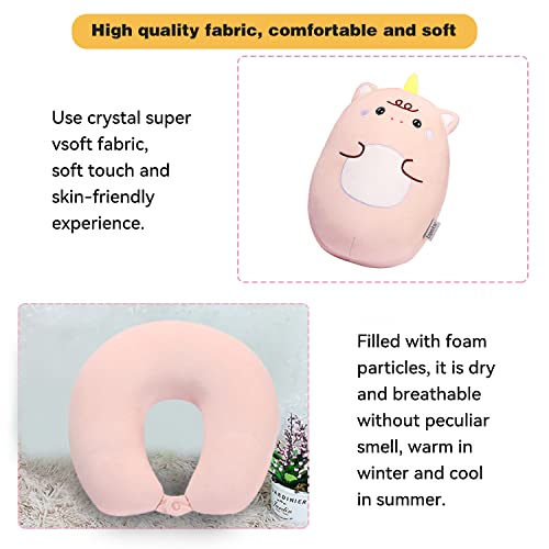 2-in-1 Convertible Kids Travel Neck Pillow - Soft Unicorn Plush Pillow