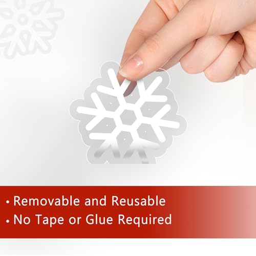 Mfault Christmas White House Window Clings - Santa Claus & Reindeer, 4 Sheets Holiday Decor