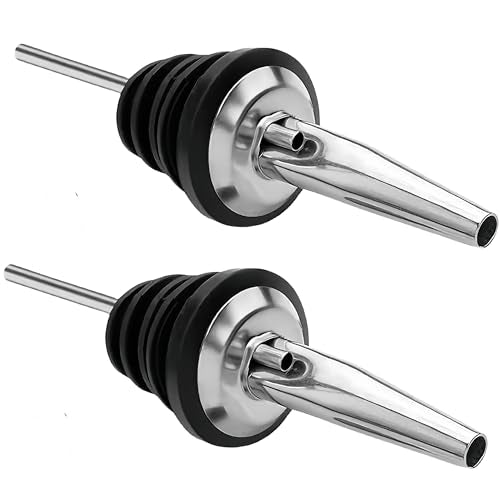 LanMa 2PCS Stainless Steel Olive Oil & Liquor Bottle Spouts, Spill-Resistant Pourers — Variation of 2pc Oil Spout