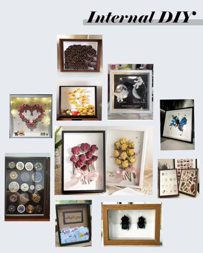 8x8 Inch Shadow Box Display Frame with Top Slot for Memorabilia and Photos
