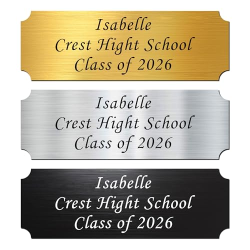 Custom Engraved Metal Name Plate - 1" x 3" Adhesive Personalized Plaque