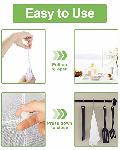 Pop-Up Mesh Food Covers (6 Pack) - 17x17 Collapsible Tents for Outdoor BBQ
