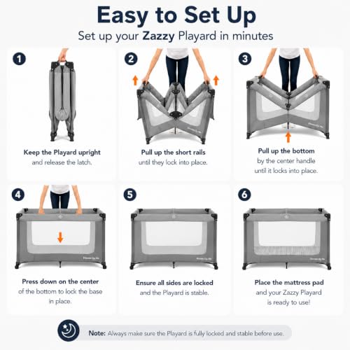 Portable Baby Playard with Detachable Bassinet and Travel Bag