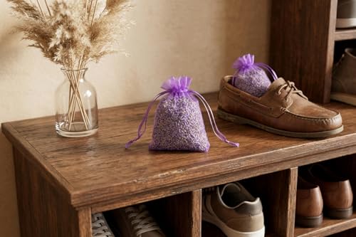 Natural Dried Lavender Sachets for Drawers and Closets - 24 Pack