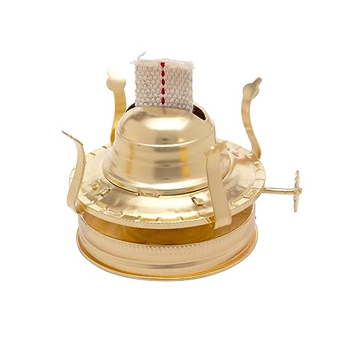Brass Plated Mason Jar Oil Lamp Burner Replacement with Cotton Wick