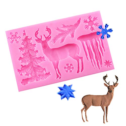 Serlife Gray Silicone Candy Mold - Christmas Tree, Elk, Snowflake & Icicle
